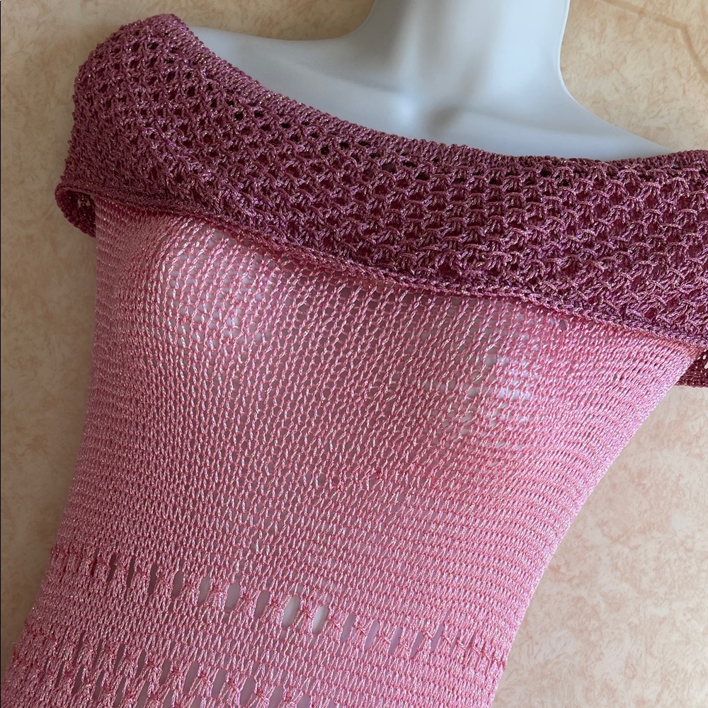 Handmade Pink Mesh Maxi Dress - Picture 6 of 12